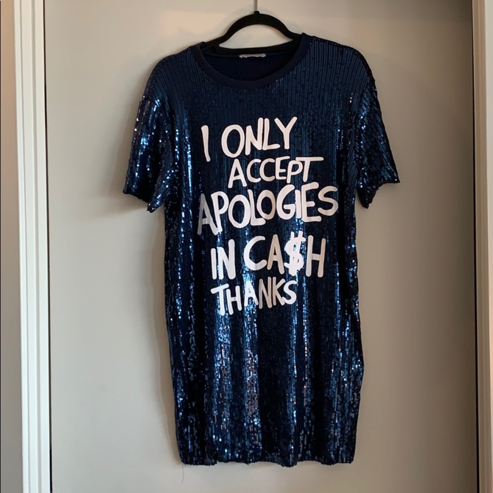 Zara Sequin T-Shirt Dress